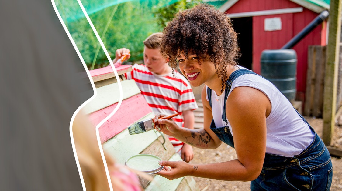 Malende Jugendliche.